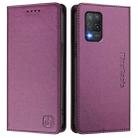 For Realme 8 5G / 9 5G Indian / V13 5G RC01 Dual-Folded Magnetic Suction RFID Leather Phone Case(Violet) - 2