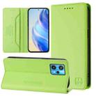 For Realme 9 Pro+ 5G / 9 4G Global RC01 Dual-Folded Magnetic Suction RFID Leather Phone Case(Grass Green) - 1