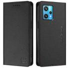 For Realme 9 Pro+ 5G / 9 4G Global RC01 Dual-Folded Magnetic Suction RFID Leather Phone Case(Black) - 2