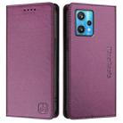 For Realme 9 Pro+ 5G / 9 4G Global RC01 Dual-Folded Magnetic Suction RFID Leather Phone Case(Violet) - 2