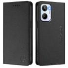 For Realme 10 4G Global RC01 Dual-Folded Magnetic Suction RFID Leather Phone Case(Black) - 2