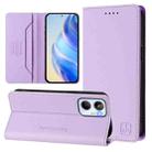 For Realme 10 4G Global RC01 Dual-Folded Magnetic Suction RFID Leather Phone Case(Light Purple) - 1