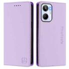 For Realme 10 4G Global RC01 Dual-Folded Magnetic Suction RFID Leather Phone Case(Light Purple) - 2