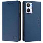 For Realme 10 4G Global RC01 Dual-Folded Magnetic Suction RFID Leather Phone Case(Dark Blue) - 2