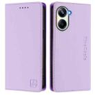 For Realme 10 Pro 5G RC01 Dual-Folded Magnetic Suction RFID Leather Phone Case(Light Purple) - 2