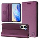 For Realme 10 Pro 5G RC01 Dual-Folded Magnetic Suction RFID Leather Phone Case(Violet) - 1