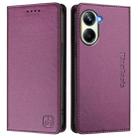 For Realme 10 Pro 5G RC01 Dual-Folded Magnetic Suction RFID Leather Phone Case(Violet) - 2