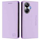 For Realme 10 Pro+ 5G RC01 Dual-Folded Magnetic Suction RFID Leather Phone Case(Light Purple) - 2