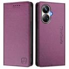 For Realme 10 Pro+ 5G RC01 Dual-Folded Magnetic Suction RFID Leather Phone Case(Violet) - 2
