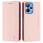 For Realme 10T 5G / 10s 5G / 9i 5G Indian RC01 Dual-Folded Magnetic Suction RFID Leather Phone Case(Pink) - 2