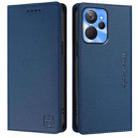 For Realme 10T 5G / 10s 5G / 9i 5G Indian RC01 Dual-Folded Magnetic Suction RFID Leather Phone Case(Dark Blue) - 2