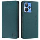 For Realme 10T 5G / 10s 5G / 9i 5G Indian RC01 Dual-Folded Magnetic Suction RFID Leather Phone Case(Dark Green) - 2