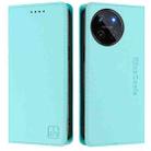 For Realme 11 4G Global RC01 Dual-Folded Magnetic Suction RFID Leather Phone Case(Mint Green) - 2