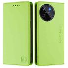 For Realme 11 4G Global RC01 Dual-Folded Magnetic Suction RFID Leather Phone Case(Grass Green) - 2