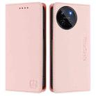 For Realme 11 4G Global RC01 Dual-Folded Magnetic Suction RFID Leather Phone Case(Pink) - 2