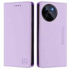 For Realme 11 4G Global RC01 Dual-Folded Magnetic Suction RFID Leather Phone Case(Light Purple) - 2