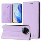 For Realme 11 5G Global / 11X 5G RC01 Dual-Folded Magnetic Suction RFID Leather Phone Case(Light Purple) - 1