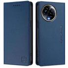 For Realme 11 5G Global / 11X 5G RC01 Dual-Folded Magnetic Suction RFID Leather Phone Case(Dark Blue) - 2