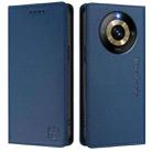 For Realme Narzo 60 Pro RC01 Dual-Folded Magnetic Suction RFID Leather Phone Case(Dark Blue) - 2