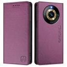 For Realme Narzo 60 Pro RC01 Dual-Folded Magnetic Suction RFID Leather Phone Case(Violet) - 2