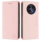 For Realme 12 5G Global RC01 Dual-Folded Magnetic Suction RFID Leather Phone Case(Pink) - 2