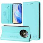 For Realme 12+ 5G / Narzo 70 Pro 5G Indian RC01 Dual-Folded Magnetic Suction RFID Leather Phone Case(Mint Green) - 1