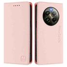For Realme 12+ 5G / Narzo 70 Pro 5G Indian RC01 Dual-Folded Magnetic Suction RFID Leather Phone Case(Pink) - 2