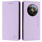 For Realme 12+ 5G / Narzo 70 Pro 5G Indian RC01 Dual-Folded Magnetic Suction RFID Leather Phone Case(Light Purple) - 2