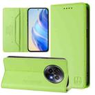 For Realme 13+ 5G RC01 Dual-Folded Magnetic Suction RFID Leather Phone Case(Grass Green) - 1