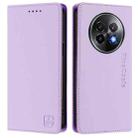 For Realme 13+ 5G RC01 Dual-Folded Magnetic Suction RFID Leather Phone Case(Light Purple) - 2