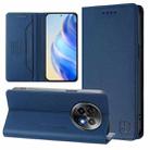 For Realme 13+ 5G RC01 Dual-Folded Magnetic Suction RFID Leather Phone Case(Dark Blue) - 1