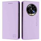 For Realme 13 Pro / 13 Pro+ 5G RC01 Dual-Folded Magnetic Suction RFID Leather Phone Case(Light Purple) - 2