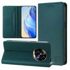 For Realme 13 Pro / 13 Pro+ 5G RC01 Dual-Folded Magnetic Suction RFID Leather Phone Case(Dark Green) - 1