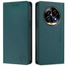 For Realme 13 Pro / 13 Pro+ 5G RC01 Dual-Folded Magnetic Suction RFID Leather Phone Case(Dark Green) - 2