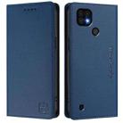 For Realme C20 / C11 2021 / C21 RC01 Dual-Folded Magnetic Suction RFID Leather Phone Case(Dark Blue) - 2