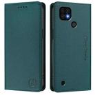 For Realme C20 / C11 2021 / C21 RC01 Dual-Folded Magnetic Suction RFID Leather Phone Case(Dark Green) - 2