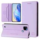 For Realme C21Y RC01 Dual-Folded Magnetic Suction RFID Leather Phone Case(Light Purple) - 1