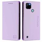 For Realme C21Y RC01 Dual-Folded Magnetic Suction RFID Leather Phone Case(Light Purple) - 2