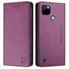 For Realme C21Y RC01 Dual-Folded Magnetic Suction RFID Leather Phone Case(Violet) - 2