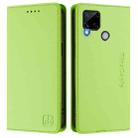 For Realme C25 / C15 / C12 / C25s RC01 Dual-Folded Magnetic Suction RFID Leather Phone Case(Grass Green) - 2