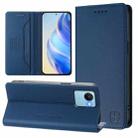 For Realme C30 4G / Narzo 50i Prime / C30s RC01 Dual-Folded Magnetic Suction RFID Leather Phone Case(Dark Blue) - 1