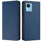 For Realme C30 4G / Narzo 50i Prime / C30s RC01 Dual-Folded Magnetic Suction RFID Leather Phone Case(Dark Blue) - 2