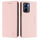 For Realme C33 2022 / 2023 Global RC01 Dual-Folded Magnetic Suction RFID Leather Phone Case(Pink) - 2