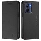 For Realme C33 2022 / 2023 Global RC01 Dual-Folded Magnetic Suction RFID Leather Phone Case(Black) - 2