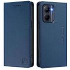 For Realme C33 2022 / 2023 Global RC01 Dual-Folded Magnetic Suction RFID Leather Phone Case(Dark Blue) - 2