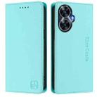 For Realme C55 4G Global / Narzo N55 RC01 Dual-Folded Magnetic Suction RFID Leather Phone Case(Mint Green) - 2