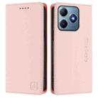 For Realme C63 / C61 4G Global RC01 Dual-Folded Magnetic Suction RFID Leather Phone Case(Pink) - 2