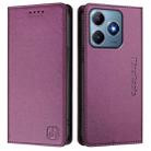 For Realme C63 / C61 4G Global RC01 Dual-Folded Magnetic Suction RFID Leather Phone Case(Violet) - 2