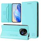 For Realme C63 5G Global RC01 Dual-Folded Magnetic Suction RFID Leather Phone Case(Mint Green) - 1