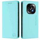 For Realme C63 5G Global RC01 Dual-Folded Magnetic Suction RFID Leather Phone Case(Mint Green) - 2